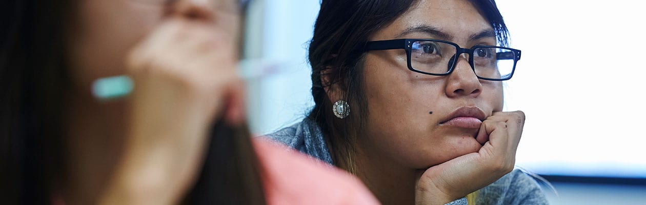Haskell student attending class